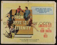 1z675 FROM HERE TO ETERNITY 1/2sh '53 Lancaster, Kerr, Sinatra, Reed, Clift, yellow background!
