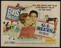 1z676 G.I. BLUES 1/2sh '60 Elvis Presley & sexy Juliet Prowse, red, white & blue star-bright show!