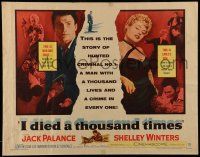 1z707 I DIED A THOUSAND TIMES 1/2sh '55 Mad Dog Earle Jack Palance & sexy Shelley Winters!