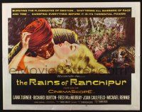 1z820 RAINS OF RANCHIPUR 1/2sh '55 art of Lana Turner & Burton, rains couldn't wash their sin away
