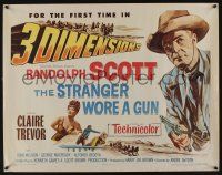 1z881 STRANGER WORE A GUN 3D 1/2sh '53 trouble was in love with Randolph Scott!