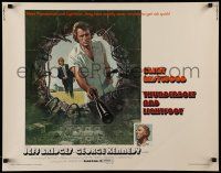 1z906 THUNDERBOLT & LIGHTFOOT 1/2sh '74 art of Clint Eastwood with guns by Ken Barr!