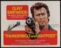 1z907 THUNDERBOLT & LIGHTFOOT int'l 1/2sh '74 artwork of Clint Eastwood with HUGE gun!