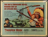 1z916 TROOPER HOOK 1/2sh '57 Joel McCrea, Barbara Stanwyck gave the Apache chief a son!