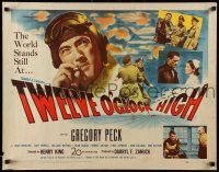 1z918 TWELVE O'CLOCK HIGH 1/2sh '50 cool image of smoking World War II pilot Gregory Peck!