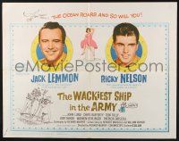 1z938 WACKIEST SHIP IN THE ARMY 1/2sh '60 Jack Lemmon & Ricky Nelson, white background design!