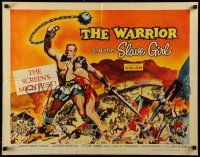 1z945 WARRIOR & THE SLAVE GIRL style A 1/2sh '59 art of gladiator & girl, mightiest Italian epic!