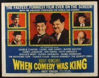 1z961 WHEN COMEDY WAS KING 1/2sh '60 Charlie Chaplin, Buster Keaton, Laurel & Hardy, Turpin