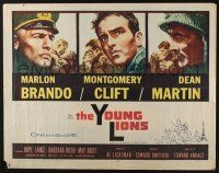 1z991 YOUNG LIONS 1/2sh '58 art of Nazi Marlon Brando, Dean Martin & Montgomery Clift!