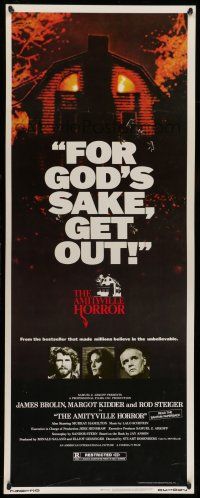 1z011 AMITYVILLE HORROR insert '79 great image of haunted house, for God's sake get out!