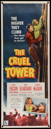 1z058 CRUEL TOWER insert '56 the higher they climb, the closer they get to terror!