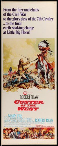 1z062 CUSTER OF THE WEST insert '68 art of Robert Shaw vs Indians at the Battle of Little Big Horn