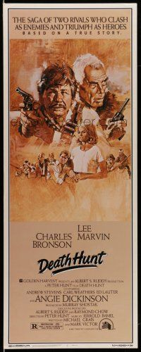 1z069 DEATH HUNT insert '81 artwork of Charles Bronson & Lee Marvin with guns by John Solie!