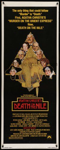 1z070 DEATH ON THE NILE insert '78 Peter Ustinov, Agatha Christie, great Richard Amsel art!
