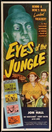 1z115 EYES OF THE JUNGLE insert '53 Jon Hall & Alyce Lewis in the savage jungles of India!