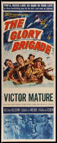1z161 GLORY BRIGADE insert '53 cool artwork of Victor Mature & soldiers in Korean War!