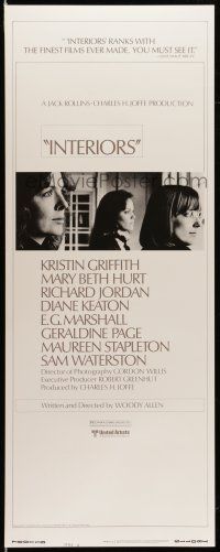 1z199 INTERIORS style B insert '78 Keaton, Mary Beth Hurt, E.G. Marshall, directed by Woody Allen!