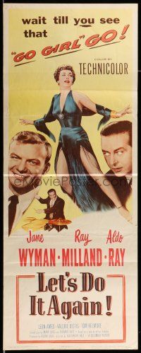 1z240 LET'S DO IT AGAIN insert '53 Ray Milland, art of sexy go go girl Jane Wyman!
