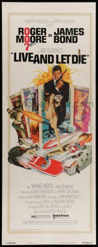 1z246 LIVE & LET DIE West Hemi insert '73 art of Roger Moore as James Bond by Robert McGinnis!