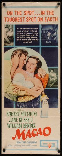 1z255 MACAO insert '52 Josef von Sternberg, best art of Robert Mitchum & sexy Jane Russell!