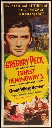 1z258 MACOMBER AFFAIR insert R52 Gregory Peck, Joan Bennett, Hemingway, Great White Hunter!