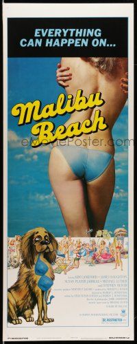 1z263 MALIBU BEACH insert '78 great image of sexy topless girl in bikini on famed California beach