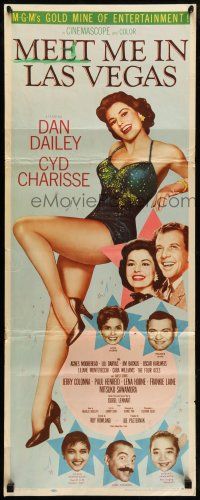 1z271 MEET ME IN LAS VEGAS insert '56 full-length showgirl Cyd Charisse in skimpy outfit!