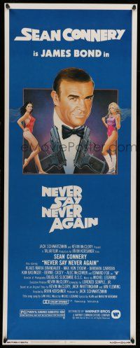 1z298 NEVER SAY NEVER AGAIN insert '83 art of Sean Connery as James Bond 007 by R. Obrero!