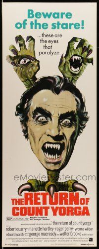 1z359 RETURN OF COUNT YORGA insert '71 Robert Quarry, AIP vampires, wild monster art!
