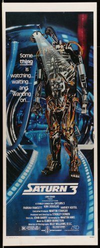 1z383 SATURN 3 insert '80 Kirk Douglas, Farrah Fawcett, really cool robot image!