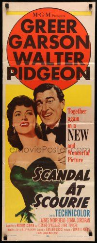 1z385 SCANDAL AT SCOURIE insert '53 great close up art of Greer Garson + Walter Pidgeon!