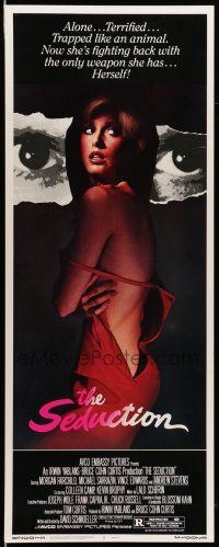 1z389 SEDUCTION insert '82 super sexy half-dressed Morgan Fairchild, trapped like an animal!