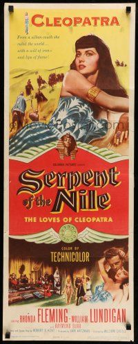 1z393 SERPENT OF THE NILE insert '53 sexiest Rhonda Fleming as Egyptian Queen Cleopatra, Lundigan!