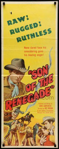 1z412 SON OF THE RENEGADE insert '53 none dared face his smoldering guns or his blazing anger!
