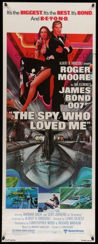 1z420 SPY WHO LOVED ME insert '77 great art of Roger Moore as James Bond 007 by Bob Peak!