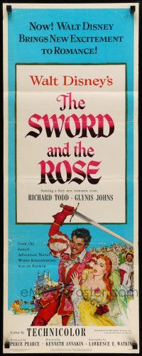 1z436 SWORD & THE ROSE insert '53 Disney, Glynis Johns in remake of When Knighthood was in Flower!
