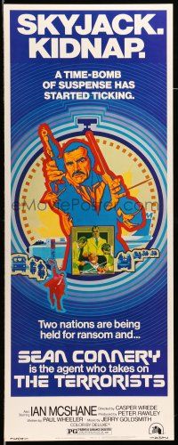 1z448 TERRORISTS insert '75 great colorful artwork of Sean Connery by Robert Tanenbaum!
