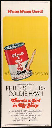 1z451 THERE'S A GIRL IN MY SOUP insert '71 Peter Sellers, Goldie Hawn, Campbell's soup can art!