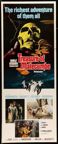 1z474 TREASURE OF MATECUMBE insert '76 Walt Disney, cool artwork of giant skull & gold coins!