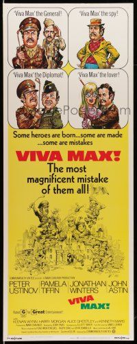 1z497 VIVA MAX insert '70 Peter Ustinov, Jonathan Winters, great Jack Davis art of cast!