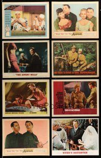 2a005 LOT OF 9 ROBERT MITCHUM LOBBY CARDS '50s-70s great scenes from several different movies!