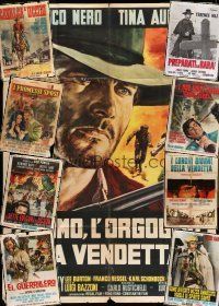 2a032 LOT OF 9 FOLDED ITALIAN ONE-PANELS '60s spaghetti western, crime & more!