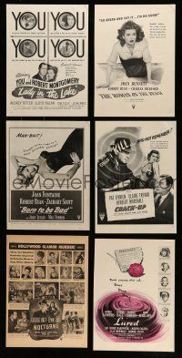2a051 LOT OF 9 MAGAZINE AD PAGES FROM FILM NOIR MOVIES '50s great full-page advertising images!