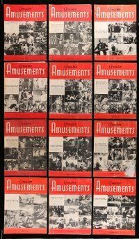 2a060 LOT OF 18 1955-58 GREATER AMUSEMENTS EXHIBITOR MAGAZINES '55-58 filled with images & info!