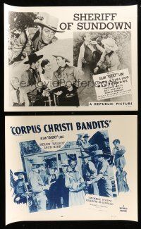 2a174 LOT OF 5 UNFOLDED 1950S RE-RELEASE COWBOY WESTERN HALF-SHEETS R50s Kit Carson, Rocky Lane!