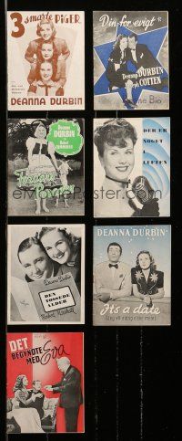 2a206 LOT OF 7 DEANNA DURBIN DANISH PROGRAMS '40s many different images from some of her movies!