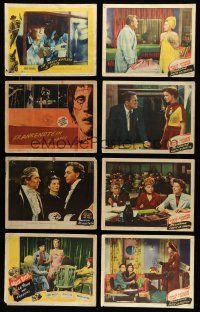 2a028 LOT OF 8 LOBBY CARDS WITH PAINTED TITLES '40s-50s Tracy/Hepburn, Gary Cooper, Frankenstein!