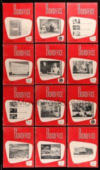 2a068 LOT OF 12 1956 BOXOFFICE EXHIBITOR MAGAZINES '56 filled with movie images & information!