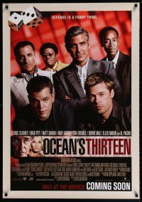 2b053 OCEAN'S THIRTEEN advance Aust 1sh '07 Soderbergh directed, Clooney, Brad Pitt, gambling image!