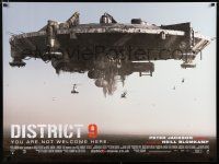 2b601 DISTRICT 9 DS British quad '09 Neill Blomkamp, Copley, cool image of spaceship over city!